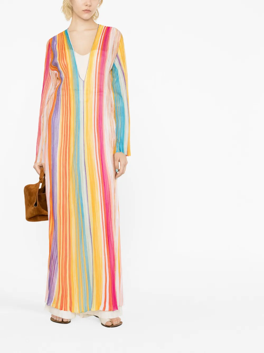 V-Neck Striped Maxi Dress