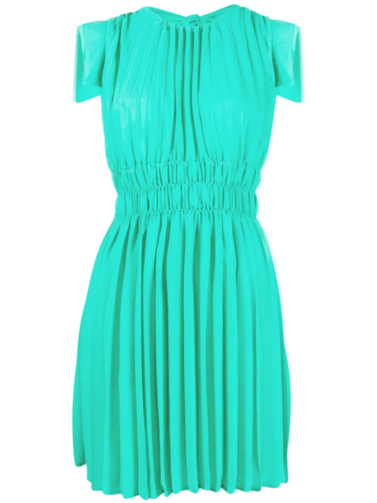 Pleated Tie-Back Minidress