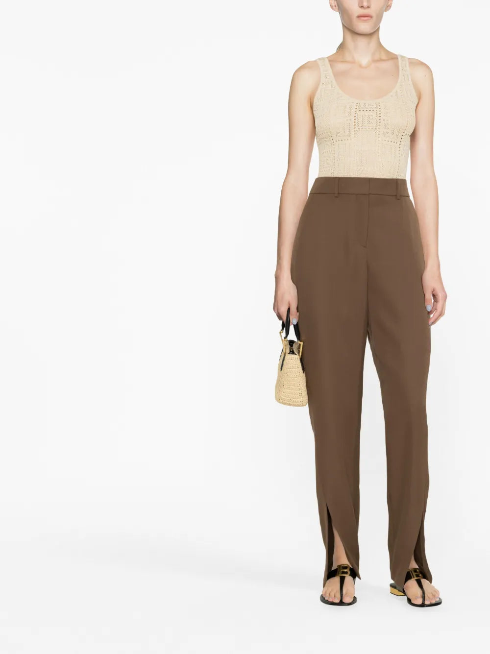 Slit-Detail Wool Trousers