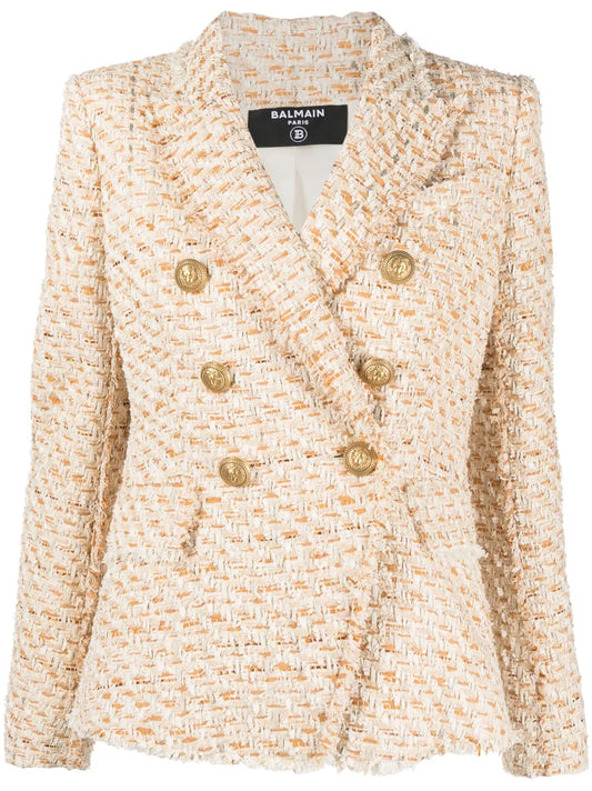 Double-Breasted Tweed Blazer