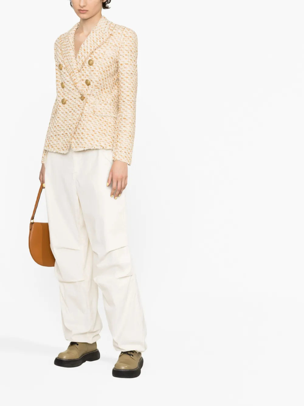 Double-Breasted Tweed Blazer