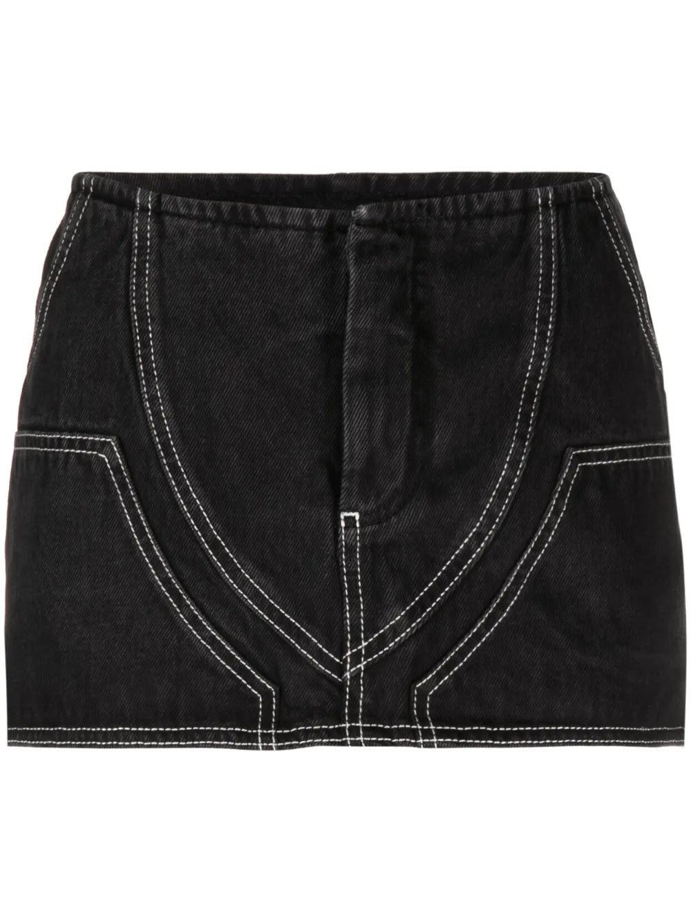Contrast Stitching Mini Skirt
