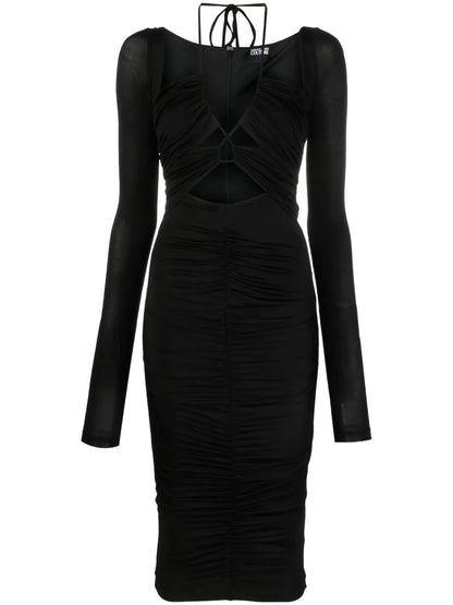 Cut-Out Lace-Up Midi Dress