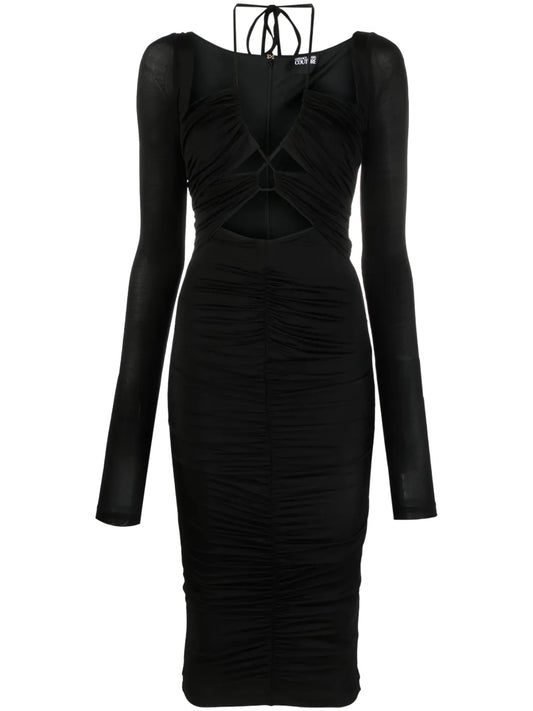 Cut-Out Lace-Up Midi Dress