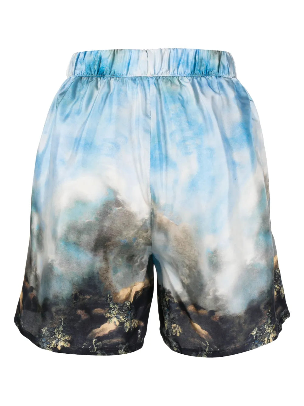Graphic-Print Silk Shorts