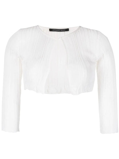 Knitted Silk Cropped Cardigan