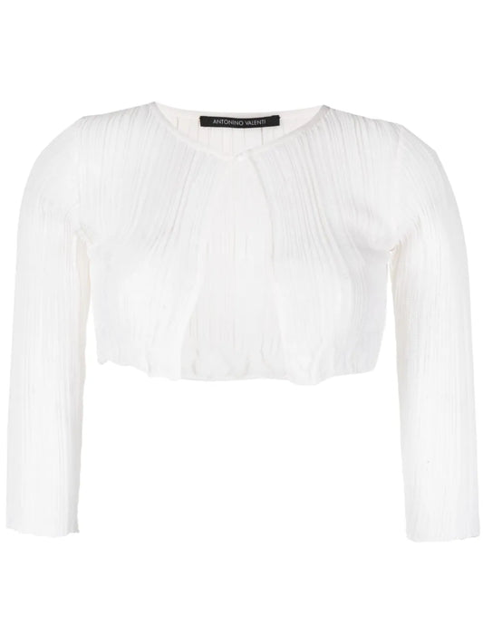 Knitted Silk Cropped Cardigan
