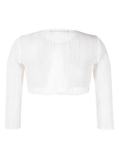 Knitted Silk Cropped Cardigan