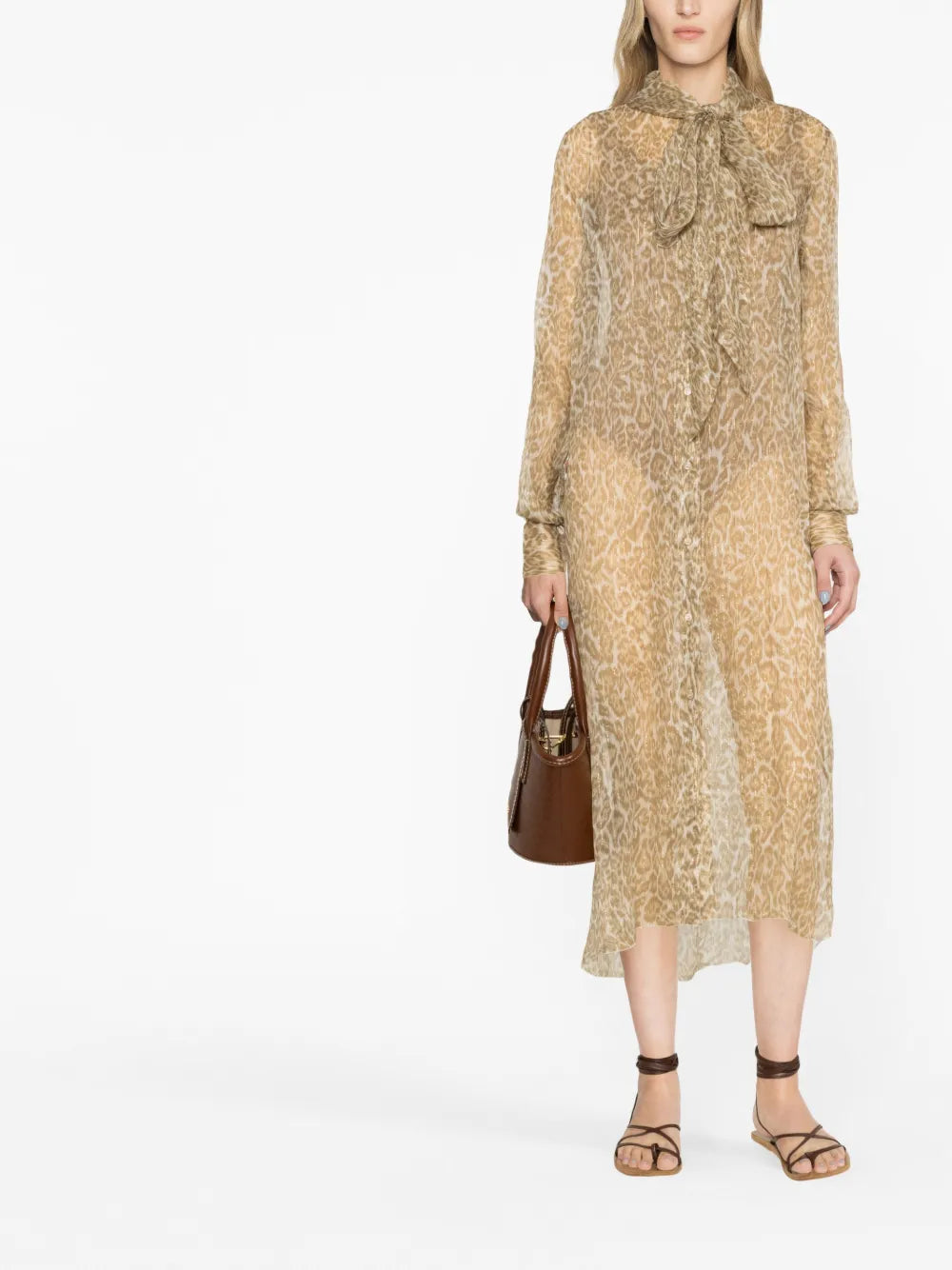 Sheer Silk Midi Dress