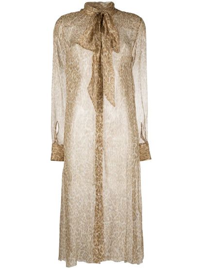 Sheer Silk Midi Dress