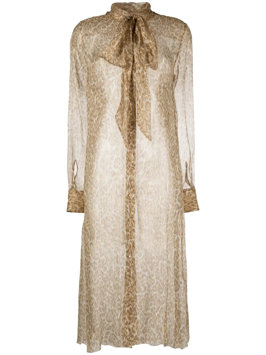 Sheer Silk Midi Dress