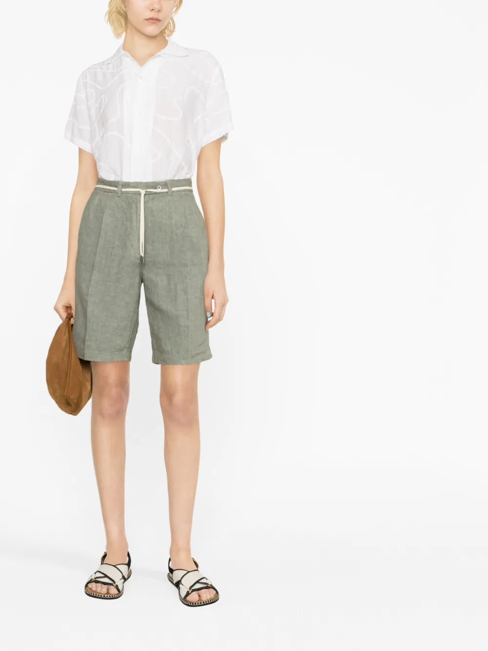 Tie-Waist Linen Shorts