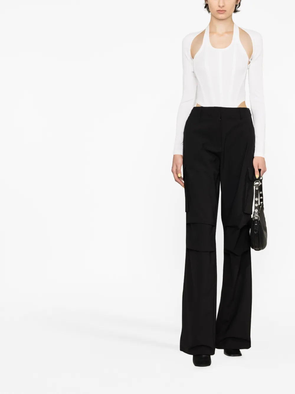 Wide-Leg Cargo Trousers