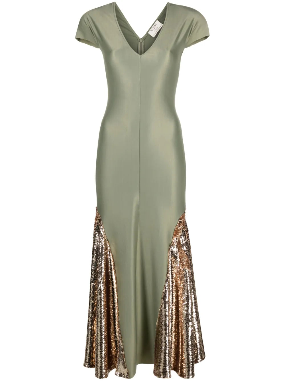 V-Neck Sequin-Embellished Dress