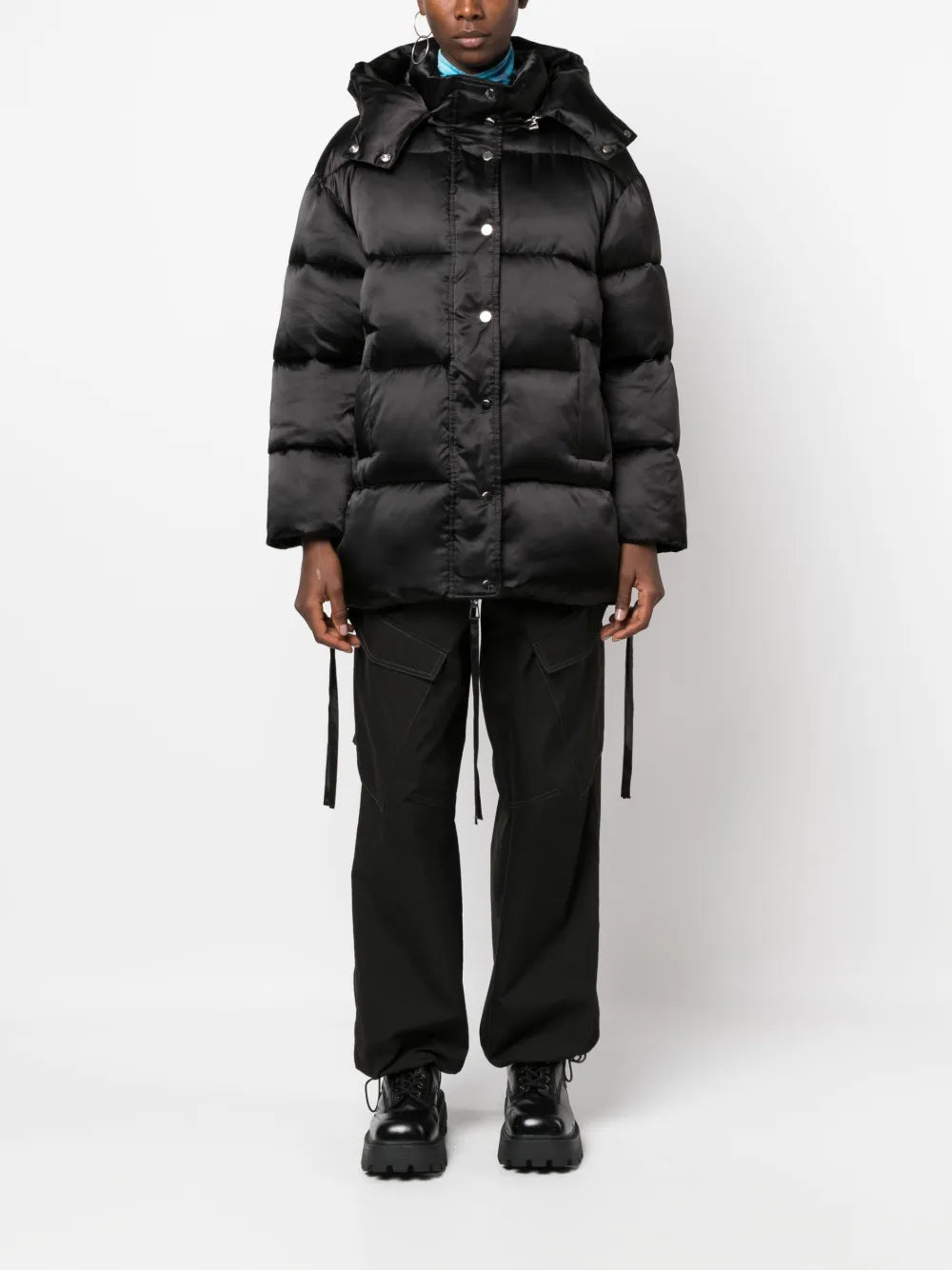 Detachable-Hood Puffer Jacket