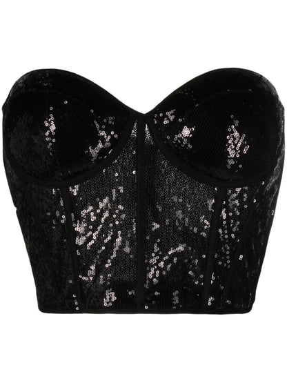 Sequin-Embellished Corset Top