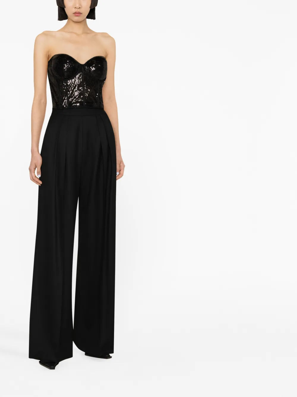 Sequin-Embellished Corset Top