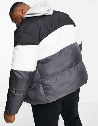 Plus Colour Block Puffer Jacket