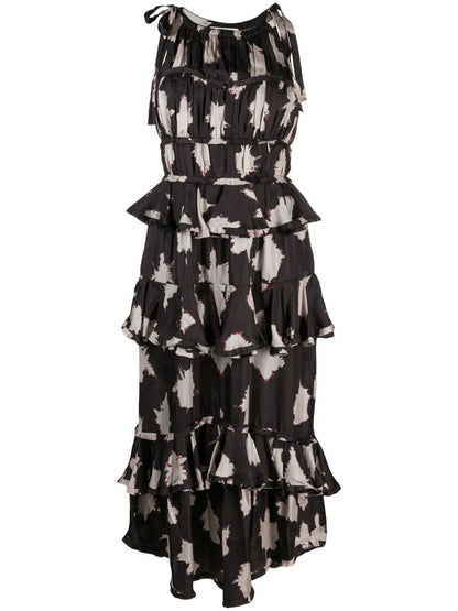 Serafina Floral Silk Gown