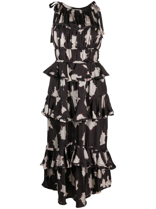 Serafina Floral Silk Gown
