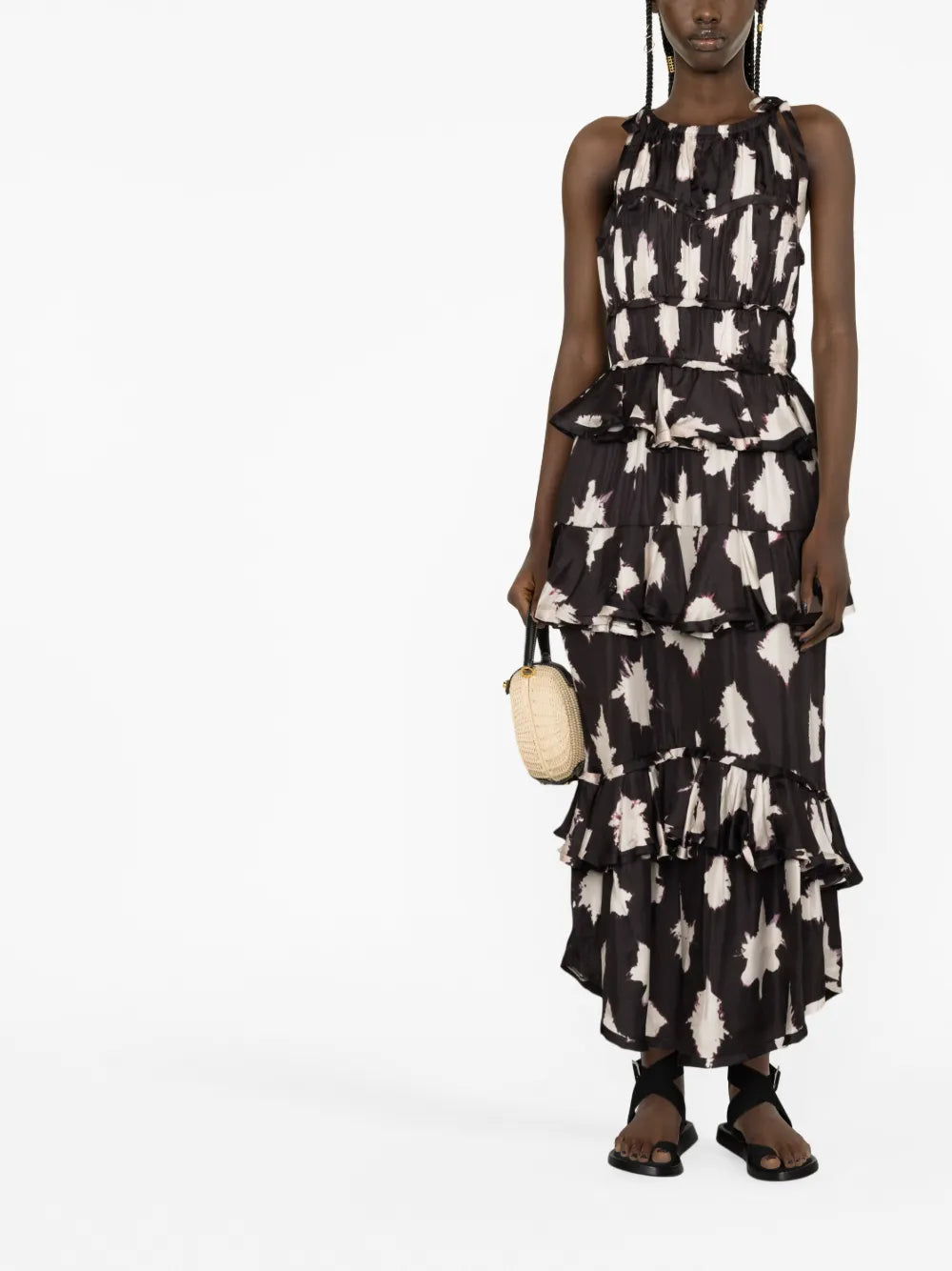 Serafina Floral Silk Gown
