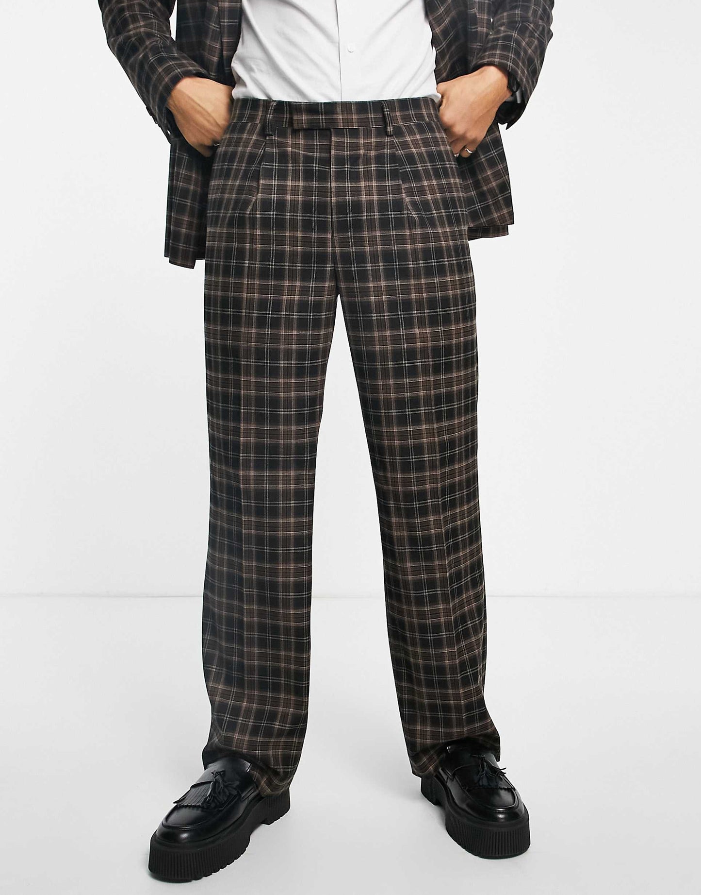 Check Wide Leg Trousers