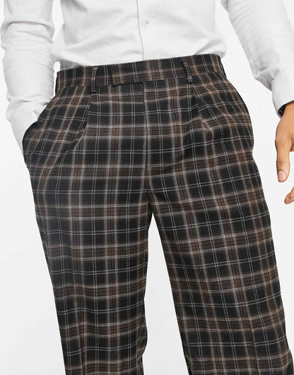Check Wide Leg Trousers
