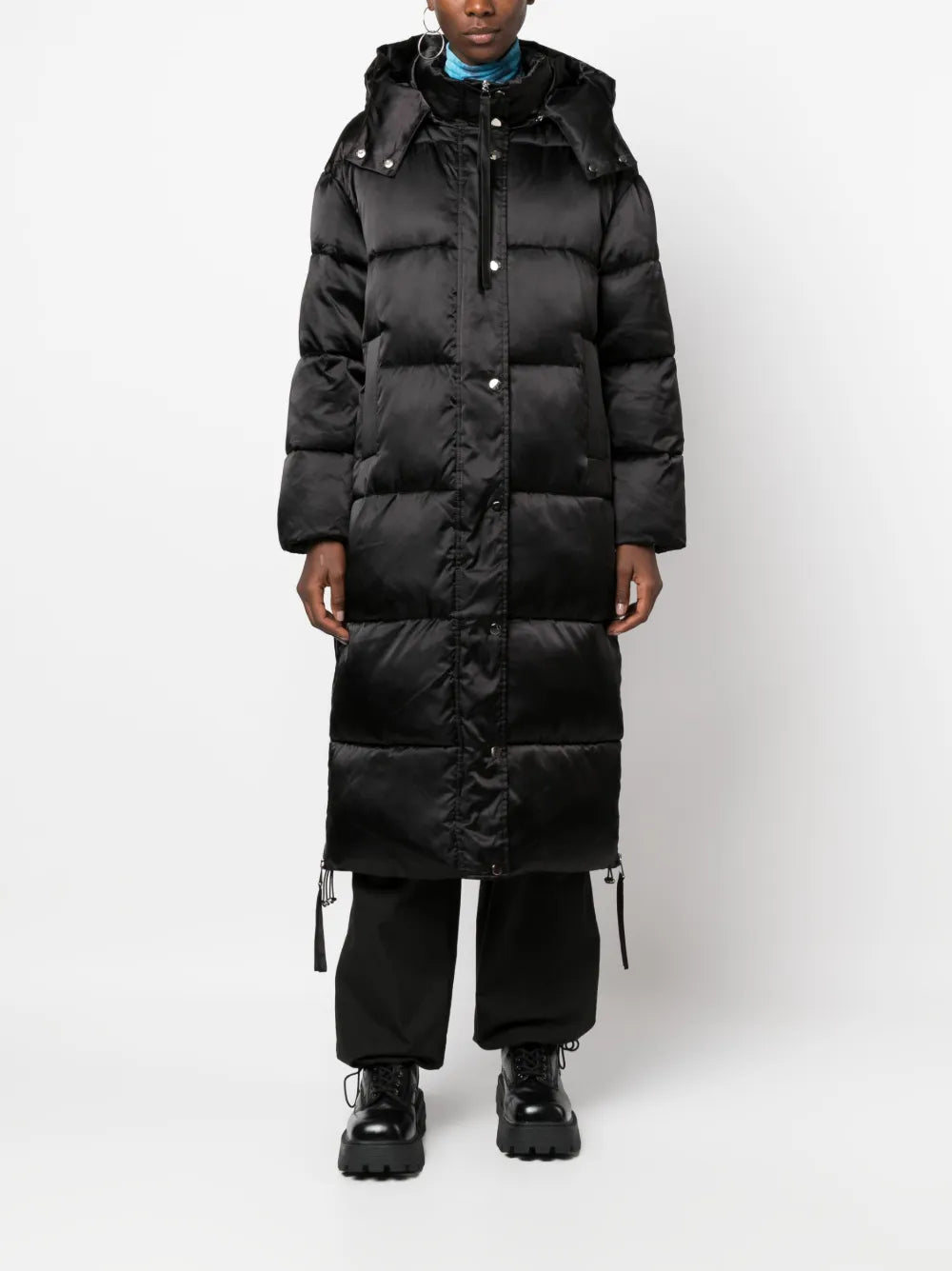 Detachable-Hood Long Padded Coat