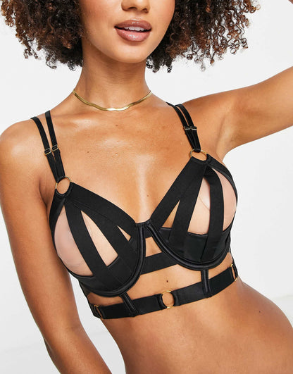 Athena Strappy Open Cup Longline Bra