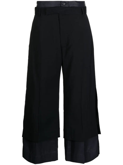 Layered Wide-Leg Trousers
