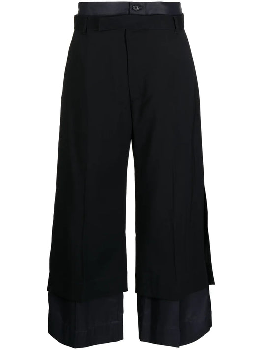 Layered Wide-Leg Trousers