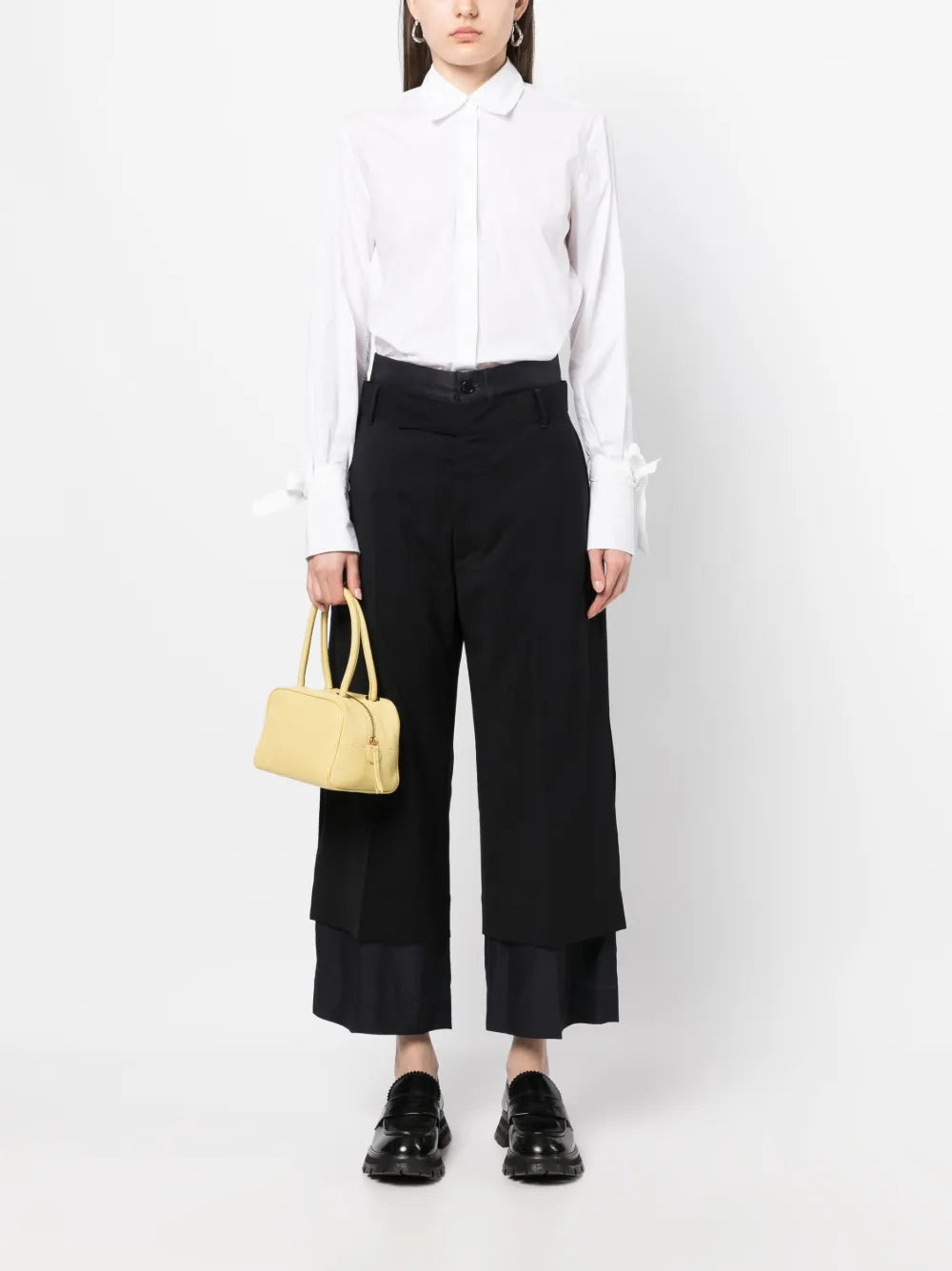 Layered Wide-Leg Trousers