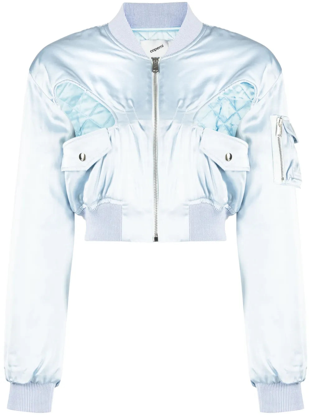 Cut-Out Cropped Bomber Jacket