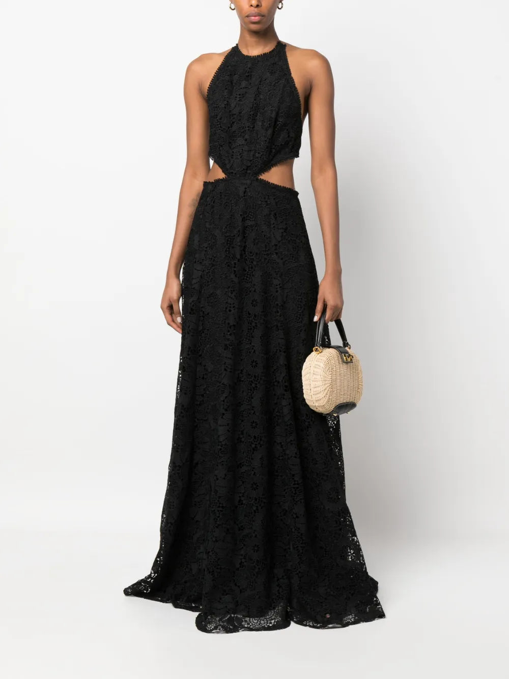 Doro Lace Halterneck Maxi Dress