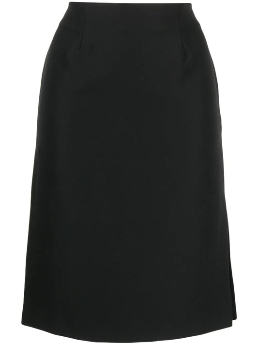 Slit Mid-Length Pencil Skirt