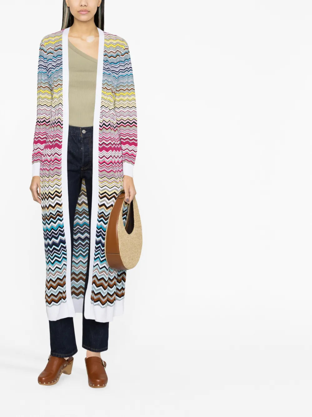 Zigzag Belted Cardi-Coat