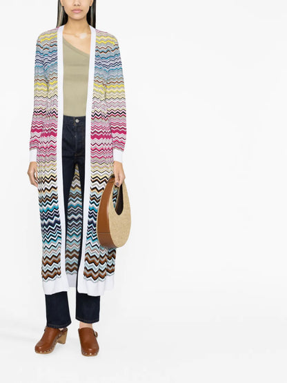 Zigzag Belted Cardi-Coat