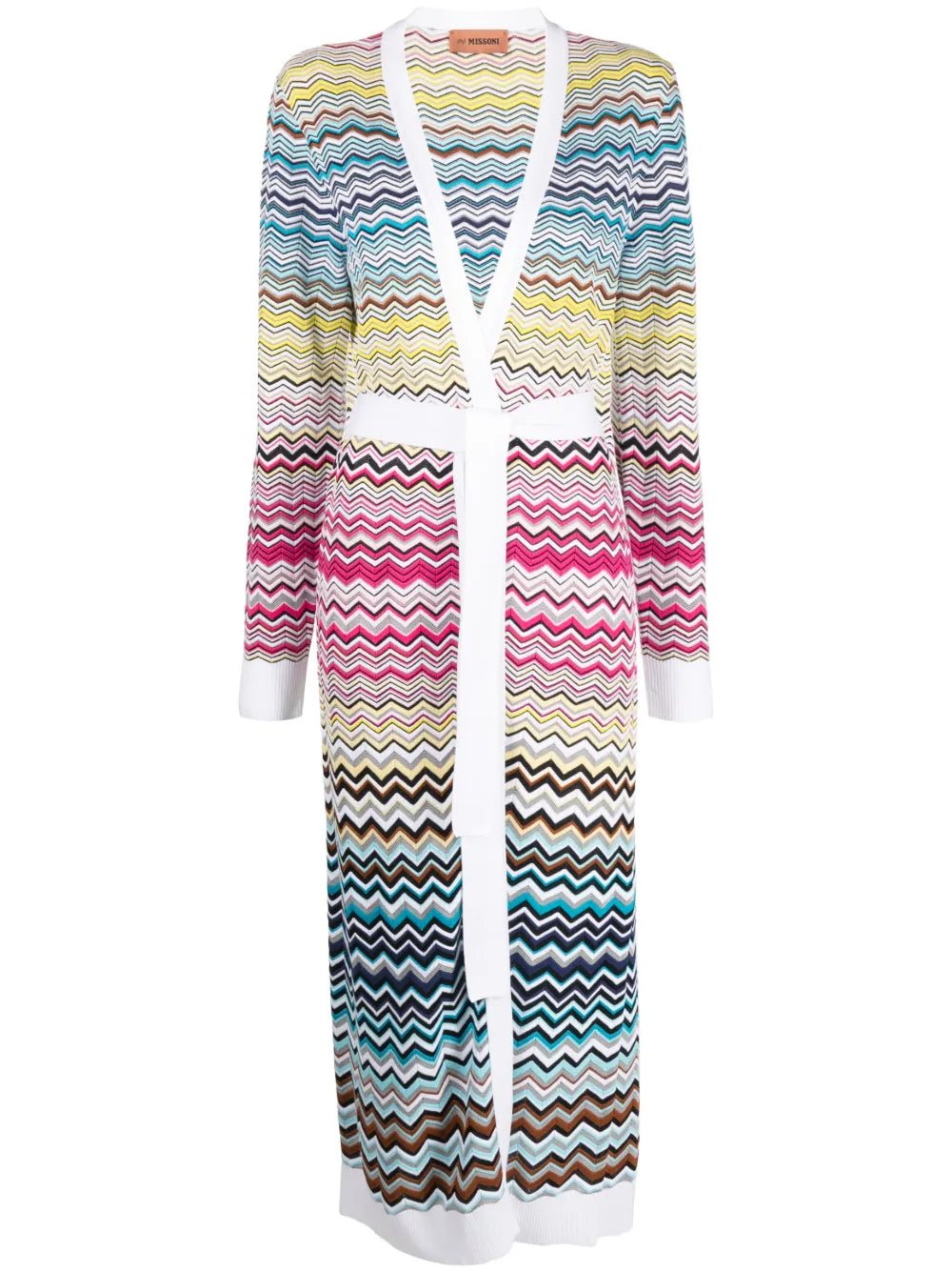 Zigzag Belted Cardi-Coat