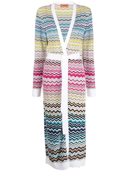 Zigzag Belted Cardi-Coat