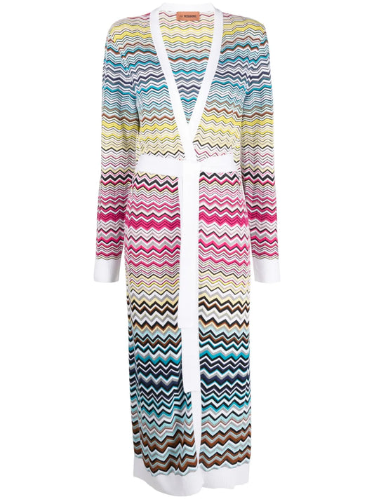 Zigzag Belted Cardi-Coat