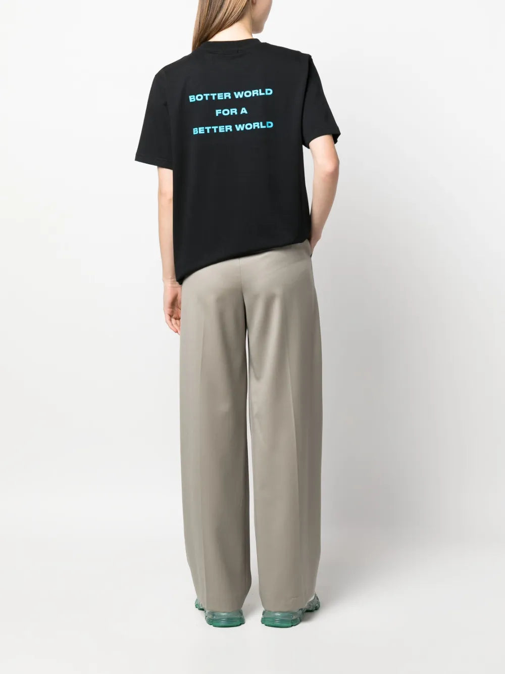 Slogan-Print Crew-Neck T-Shirt
