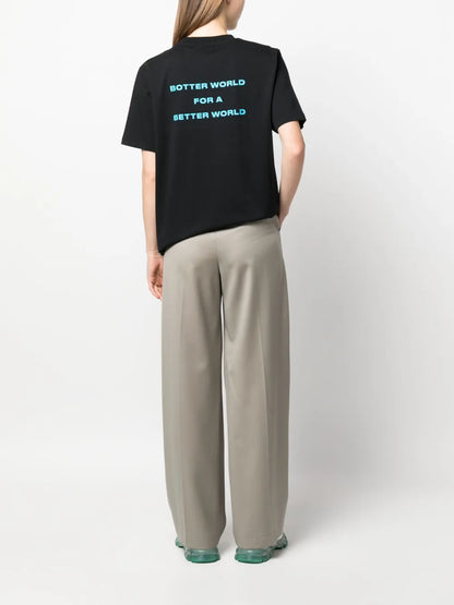 Slogan-Print Crew-Neck T-Shirt
