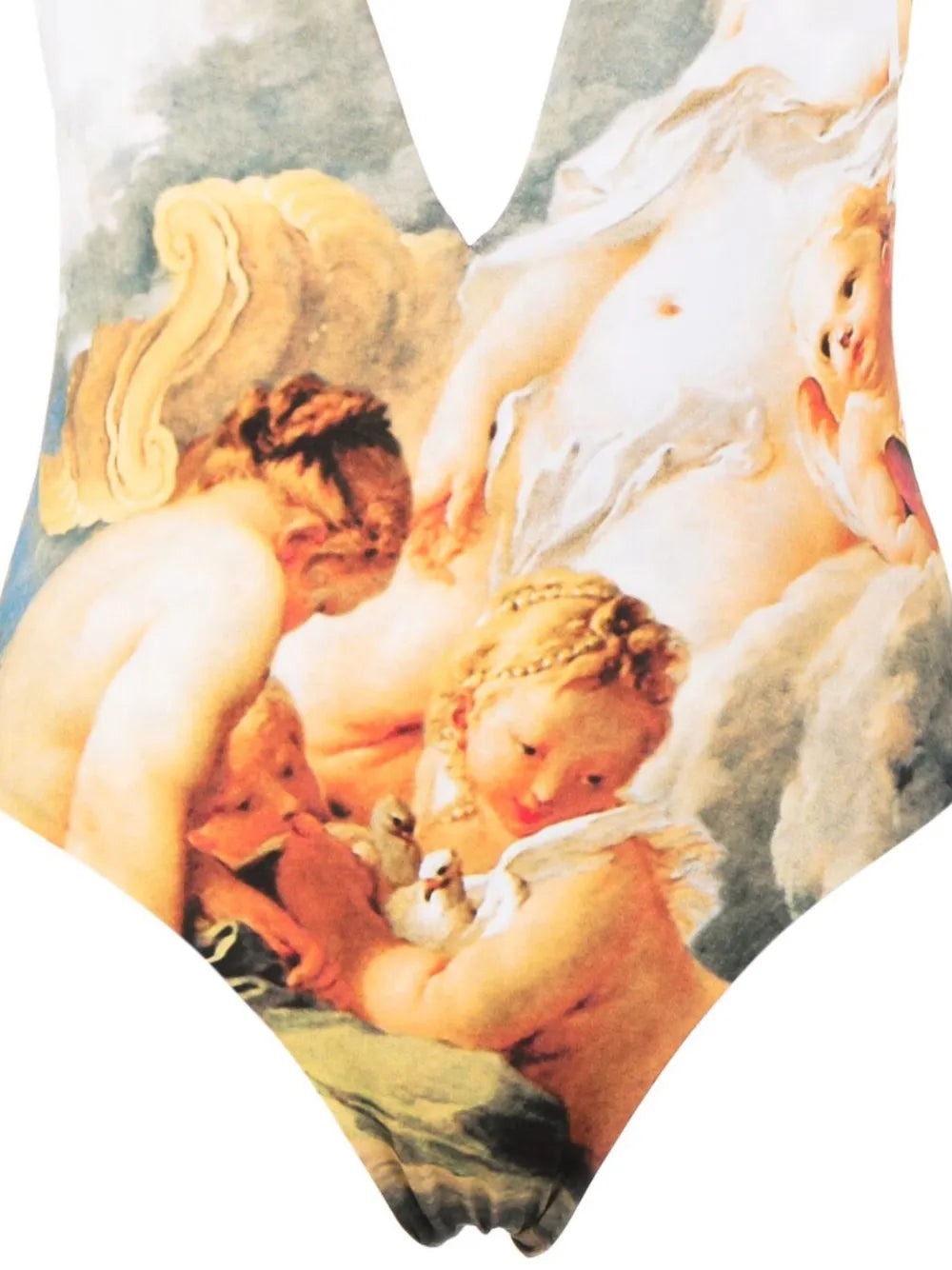 Painting-Print Halterneck Swimsuit