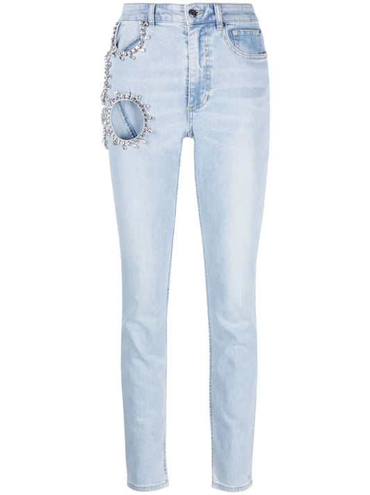 Crystal-Embellished Jeans