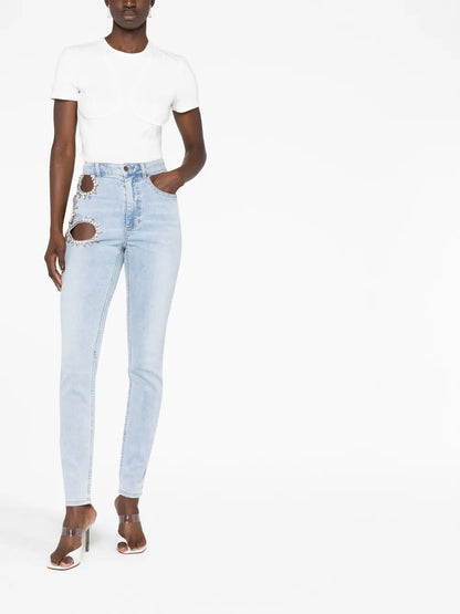 Crystal-Embellished Jeans