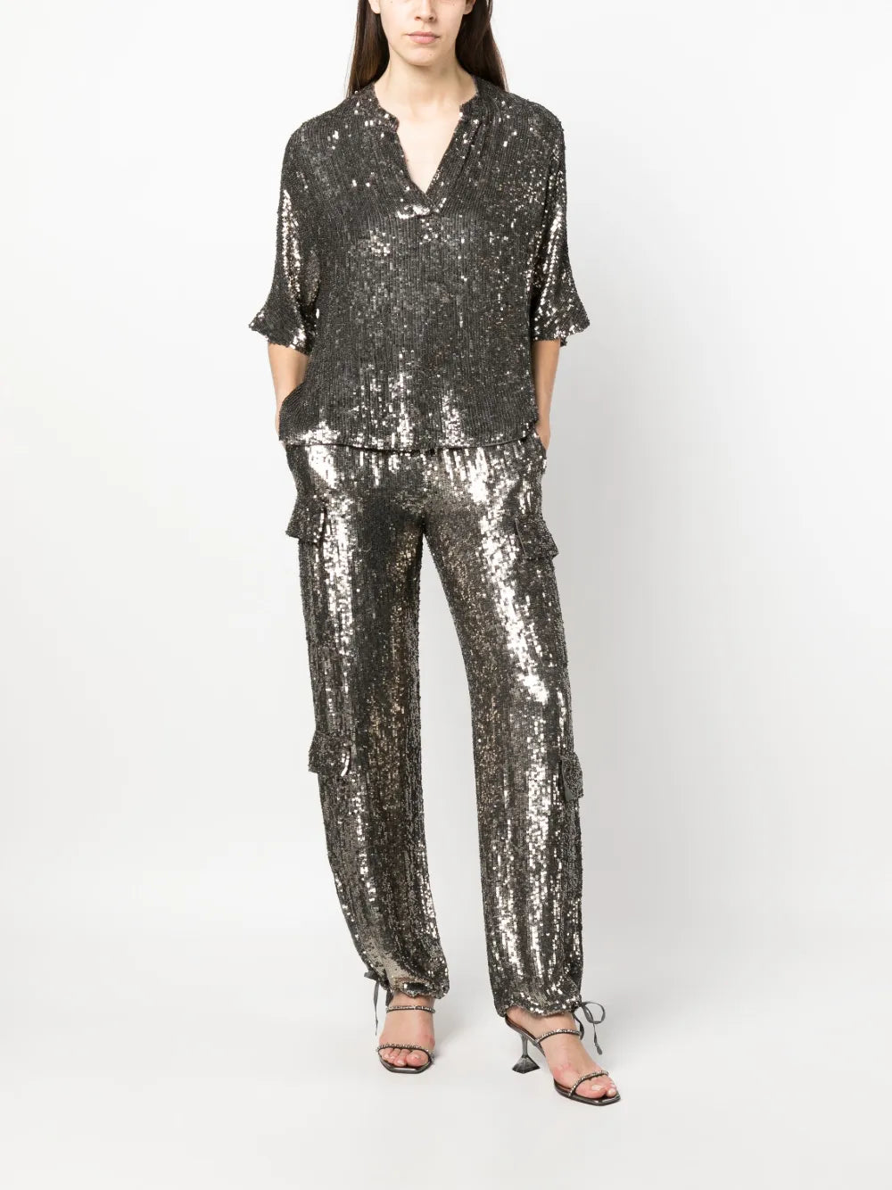 Gamma Sequin-Embellished Trousers