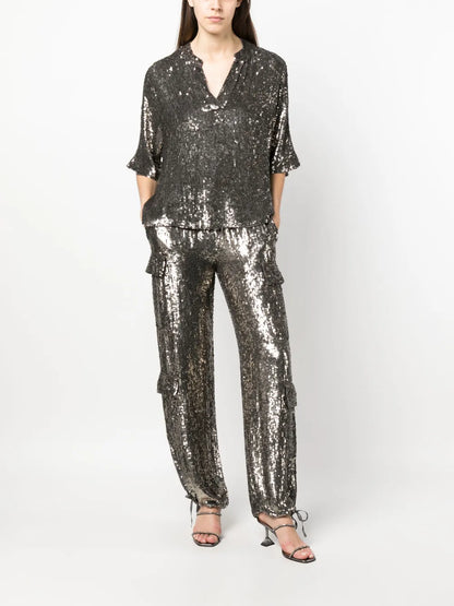 Gamma Sequin-Embellished Trousers