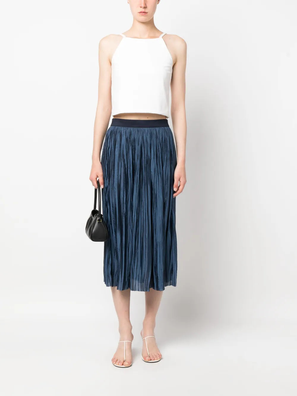 Below-Knee Pleated Skirt
