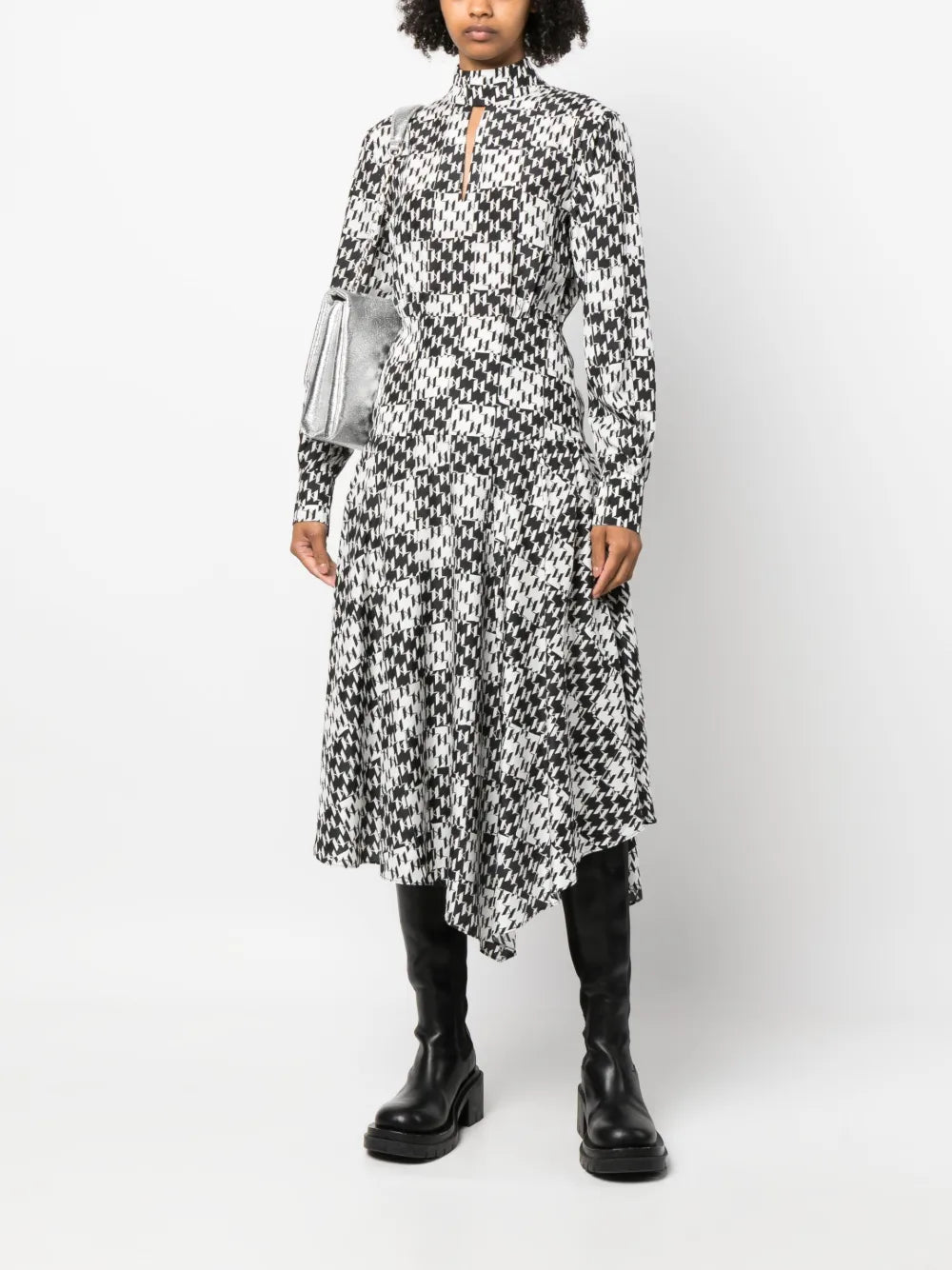 Monogram-Jacquard Silk Dress