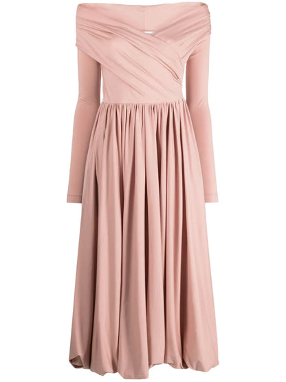 Off-The-Shoulder Cotton Midi Dress